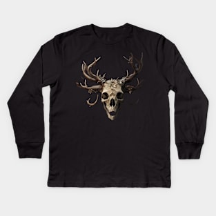 Cool Deer skull Kids Long Sleeve T-Shirt